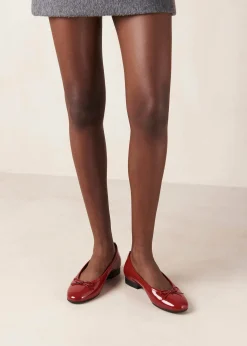 Edie Bailarinas De Cuero Rojo