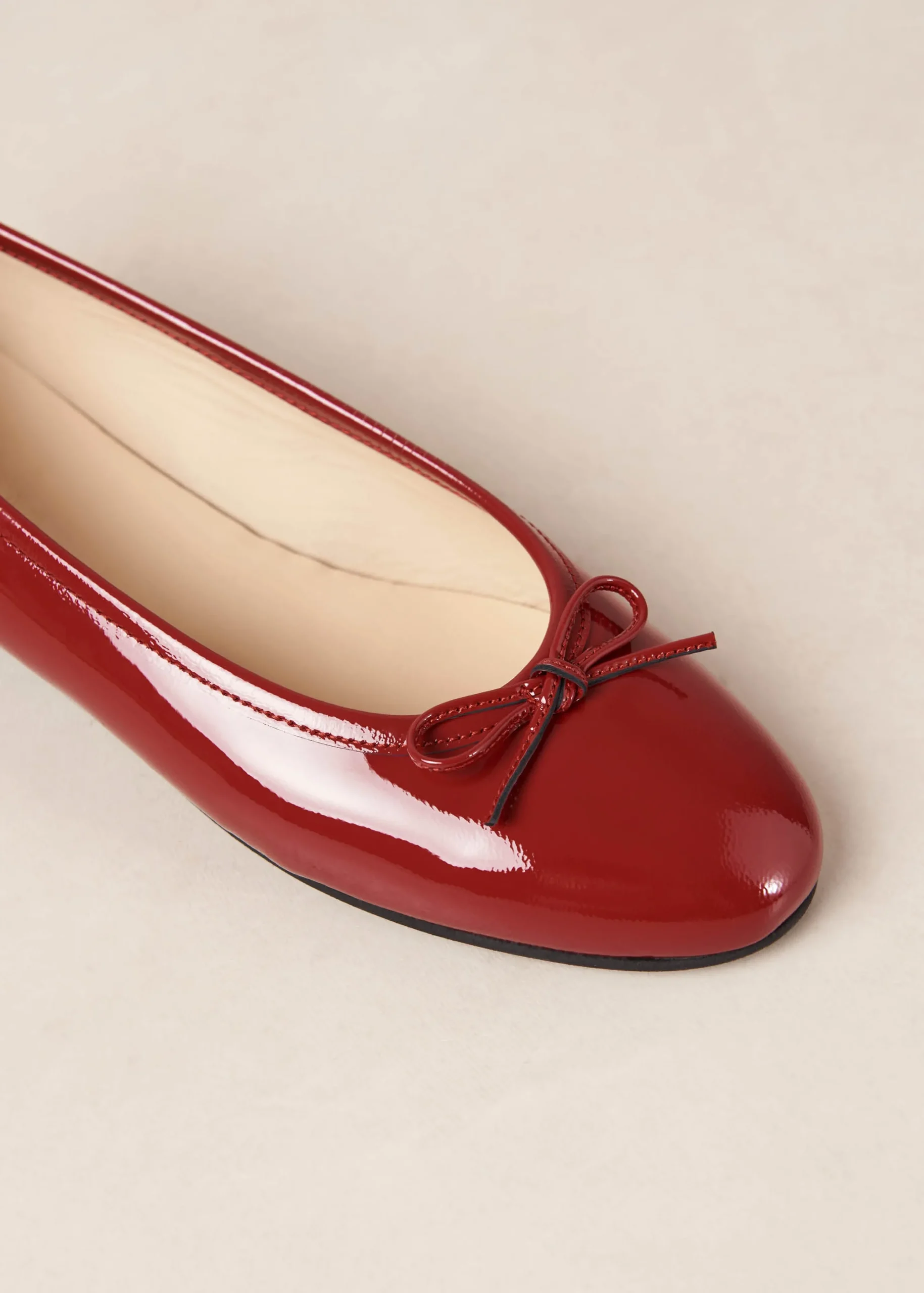 Edie Bailarinas De Cuero Rojo