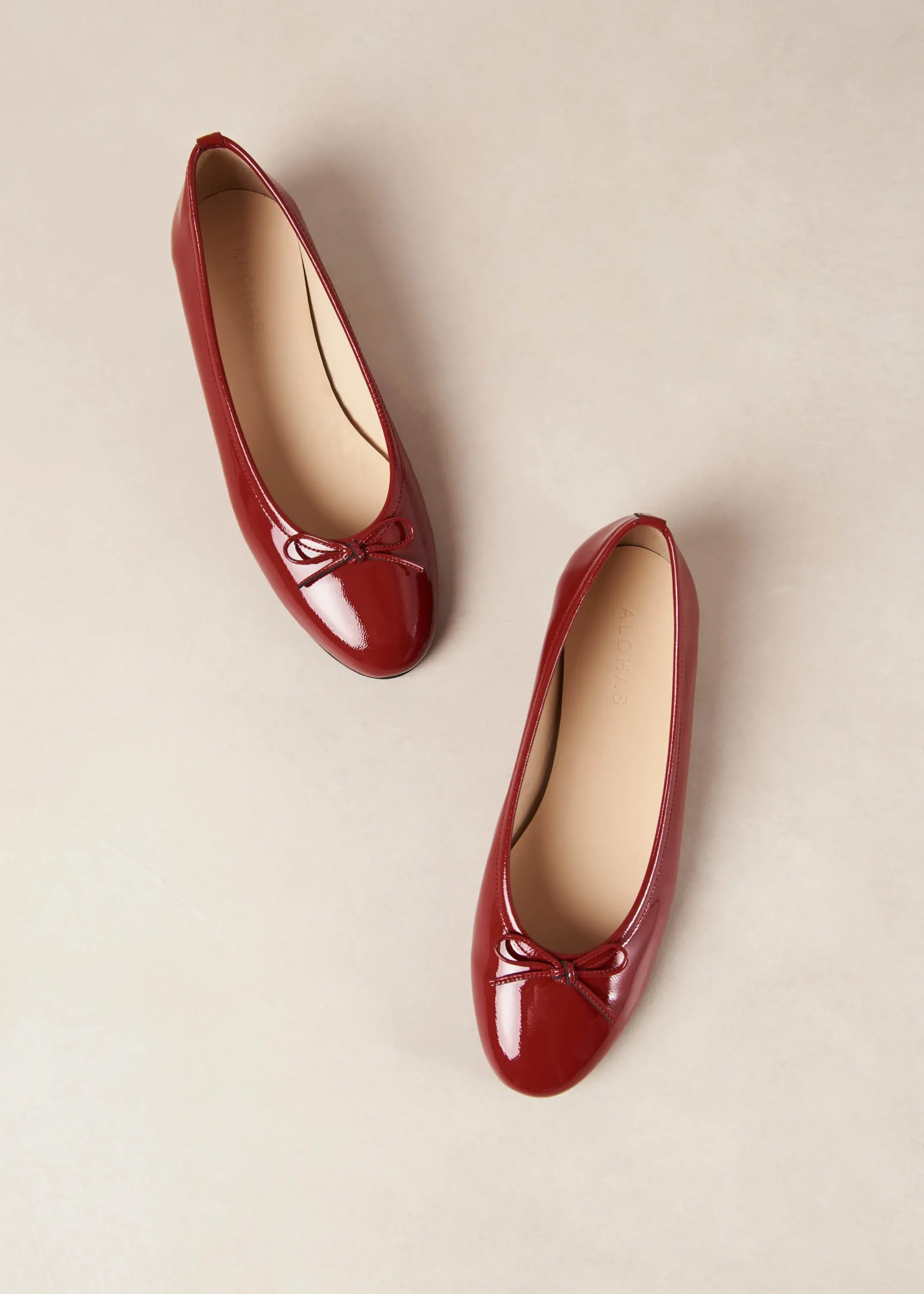 Edie Bailarinas De Cuero Rojo