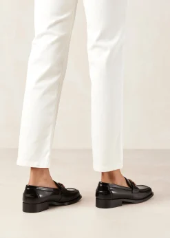Elliot - Mocasines Negros Con Cadena Dorada