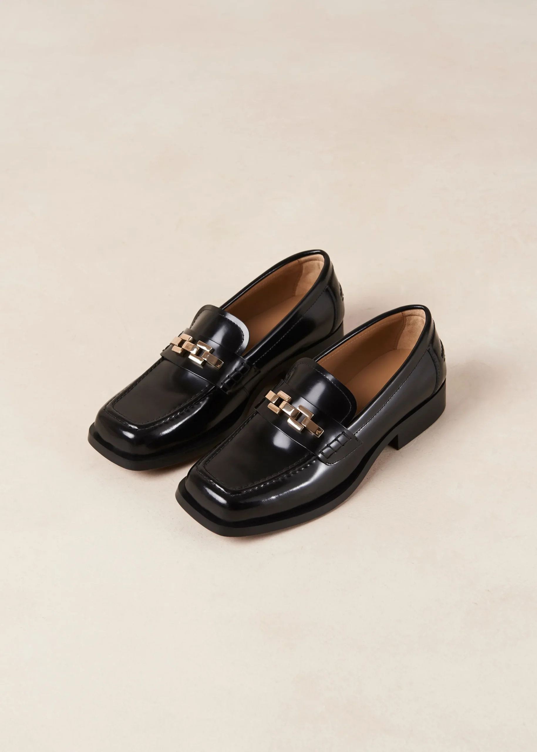 Elliot - Mocasines Negros Con Cadena Dorada