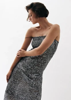 Elmi - Vestido Midi Plateado