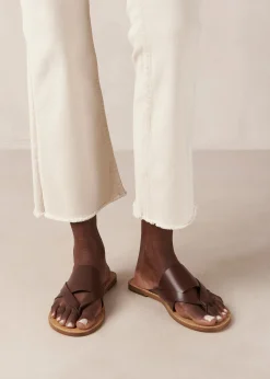 Eugene - Sandalias De Dedo Marrones De Piel