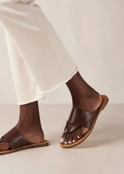 Eugene - Sandalias De Dedo Marrones De Piel