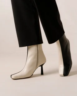 Frappé - Botas Negras Y Blancas De Piel