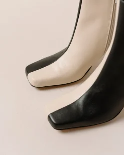 Frappé - Botas Negras Y Blancas De Piel