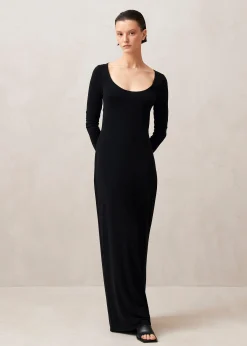 Freja - Vestido Negro De Viscosa