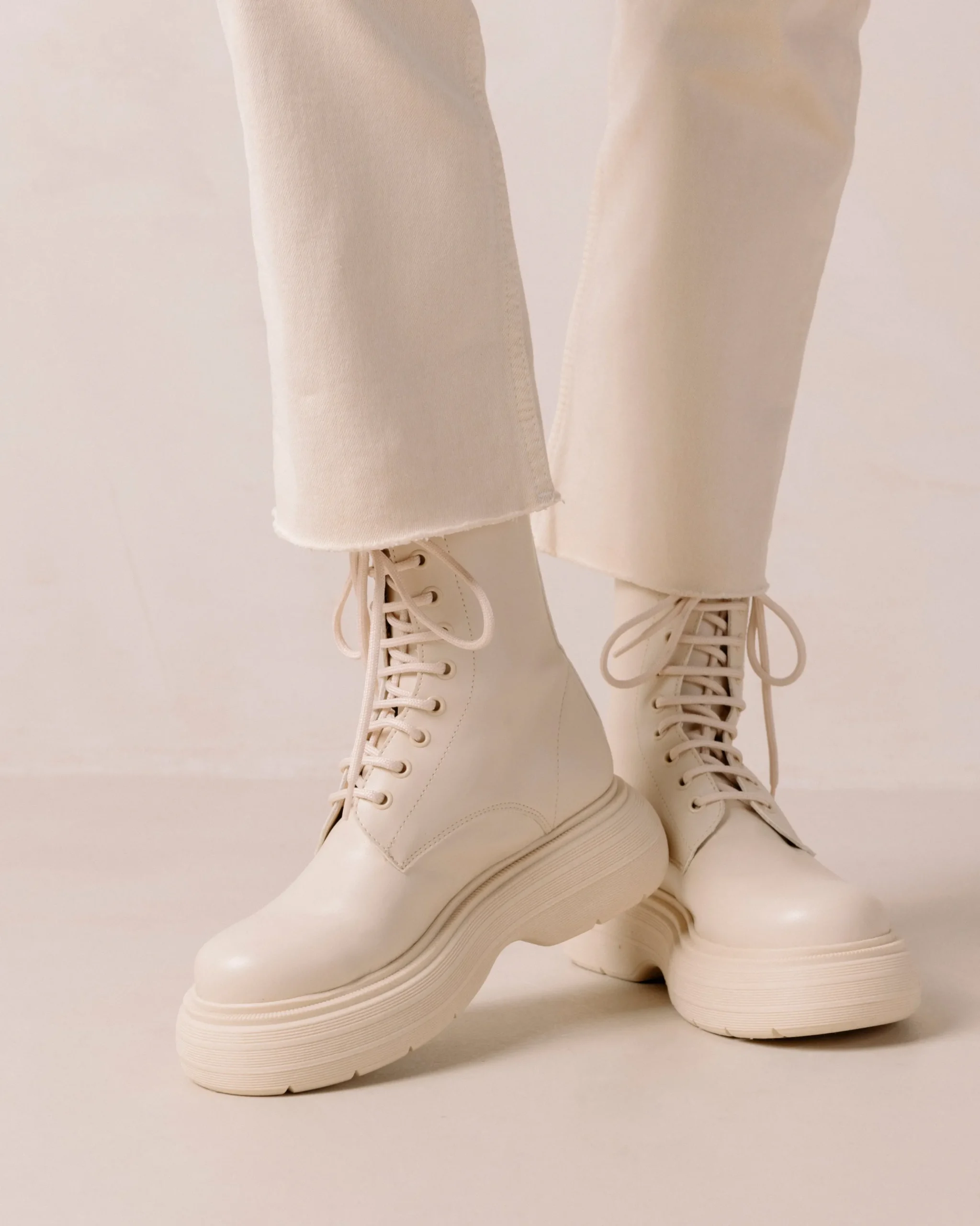 Gouache - Botas De Piel Vegana Blancas