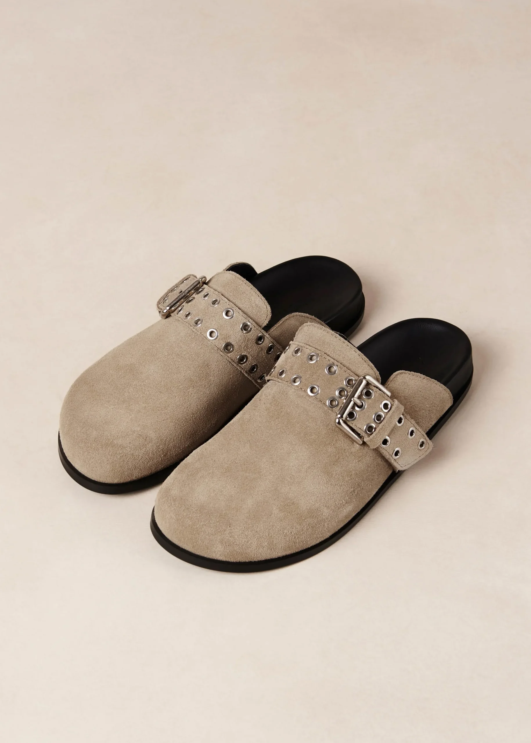 Halia Zuecos De Cuero Beige
