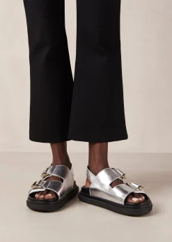 Harper - Sandalias Plateadas Y Blancas De Piel