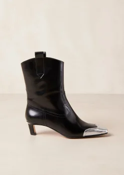 Hudson Shimmer - Botines Cowboy Negros Con Punta Plateada