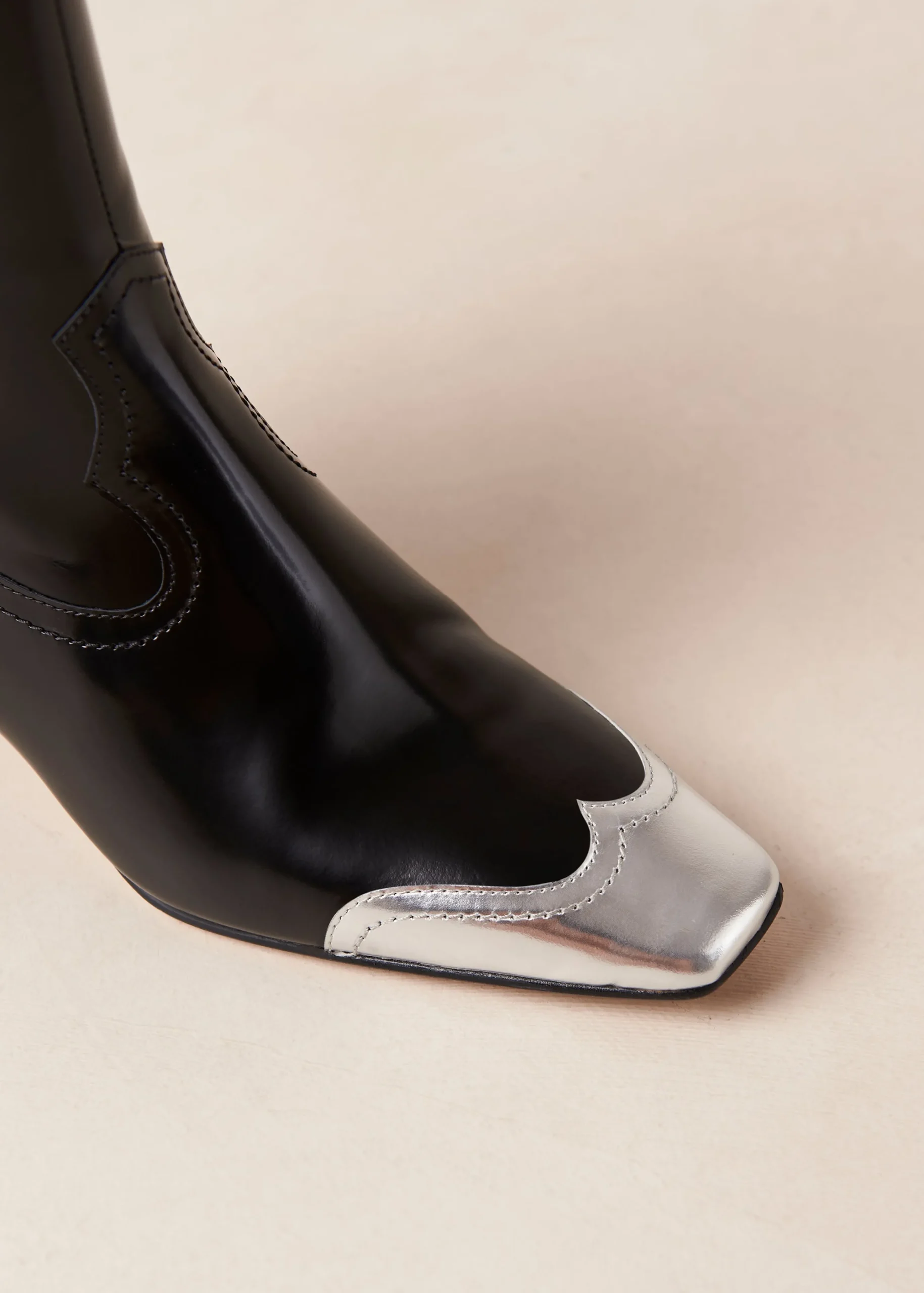 Hudson Shimmer - Botines Cowboy Negros Con Punta Plateada