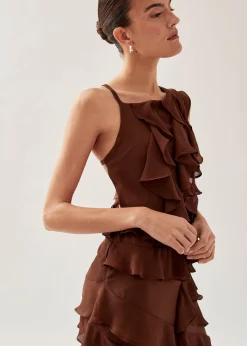 Isabelle Vestido Maxi Marrón