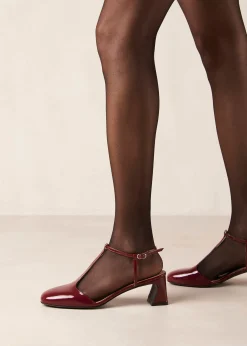 Jayne Onix Tacones De Cuero Burdeos