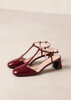Jayne Onix Tacones De Cuero Burdeos