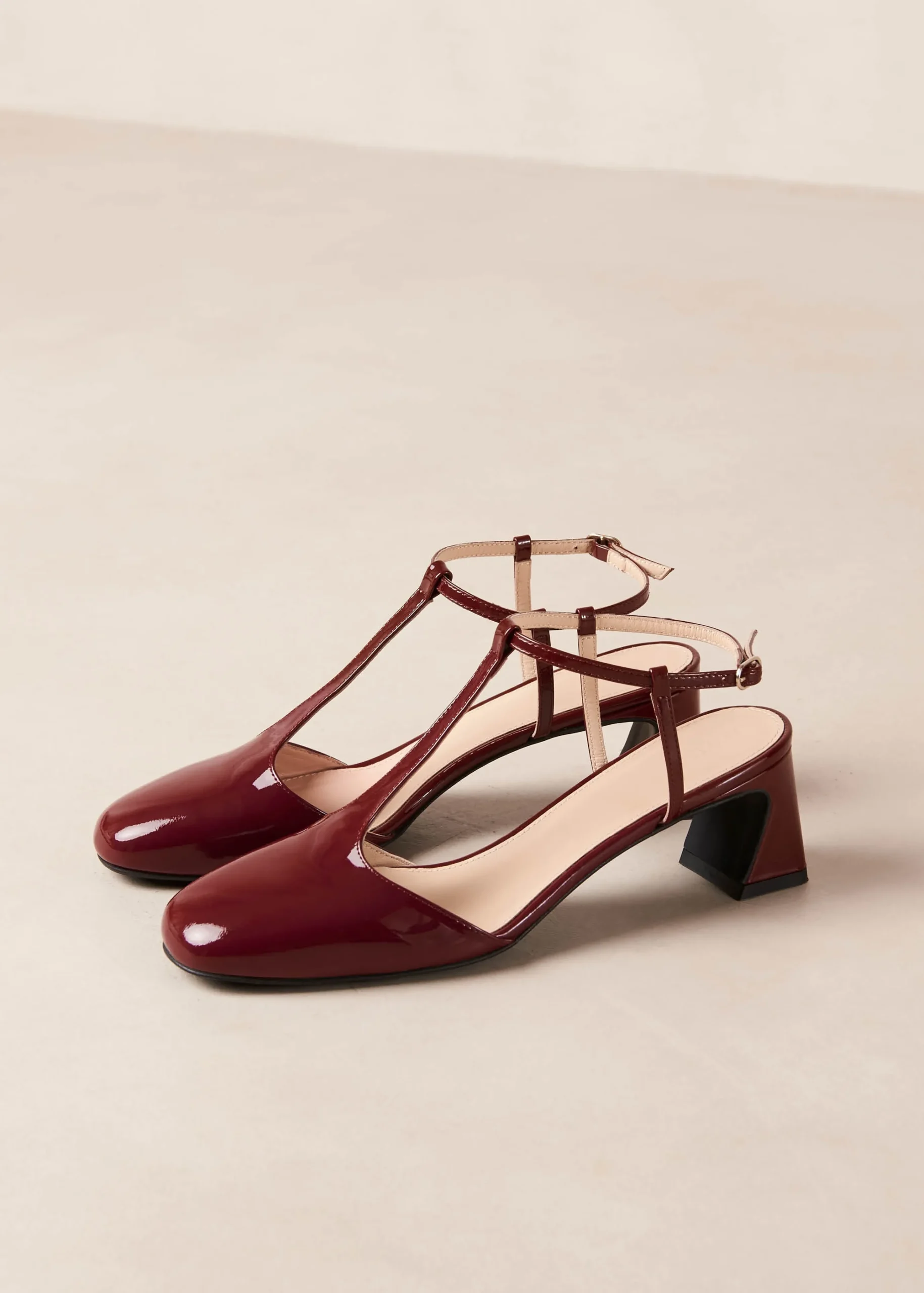 Jayne Onix Tacones De Cuero Burdeos
