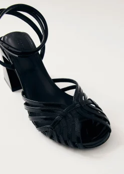 Jessa Onix Sandalias De Cuero Negro
