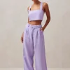 Kaede - Pantalones Morados De Lino
