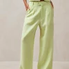 Kaede - Pantalones Verdes De Lino