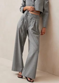 Kathy - Pantalones De Lana Grises