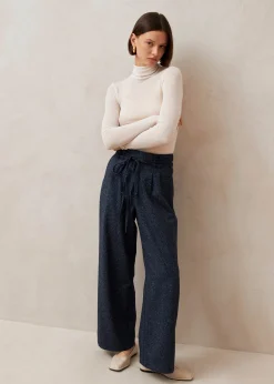 Kathy Pantalones De Espiga Azul Marino