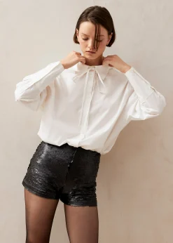 Keira - Shorts Negros De Lentejuelas