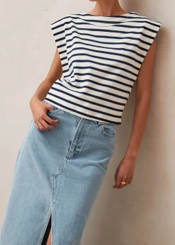 Laurent Camiseta A Rayas Azul Marino Y Crema