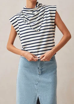Laurent Camiseta A Rayas Azul Marino Y Crema