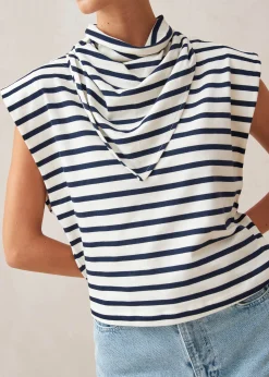Laurent Camiseta A Rayas Azul Marino Y Crema