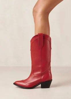 Liberty - Botas Cowboy De Cuero Rojas