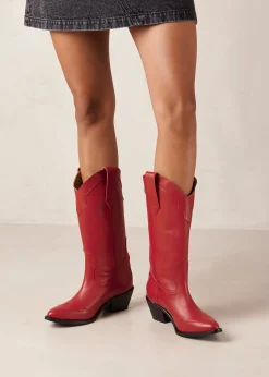 Liberty - Botas Cowboy De Cuero Rojas