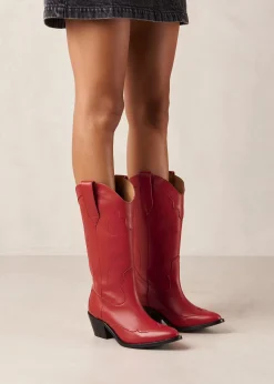 Liberty - Botas Cowboy De Cuero Rojas