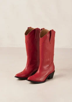 Liberty - Botas Cowboy De Cuero Rojas