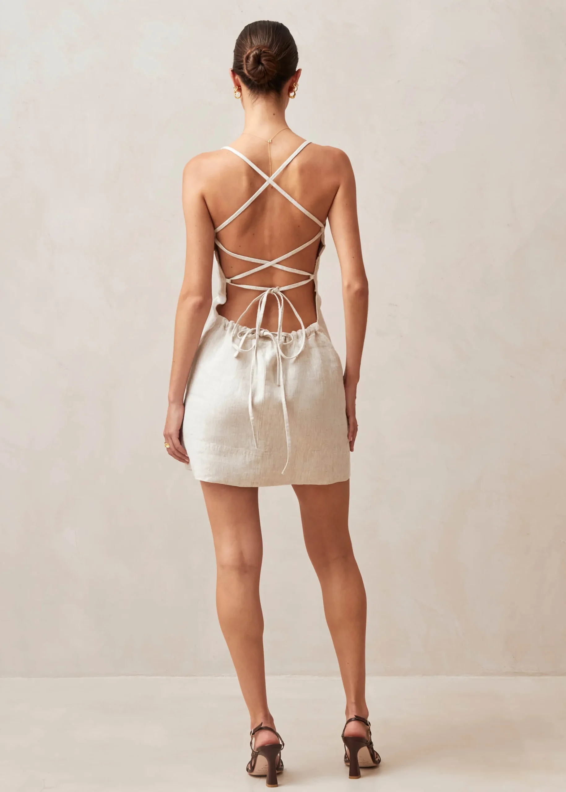 Lina Vestido Mini Beige