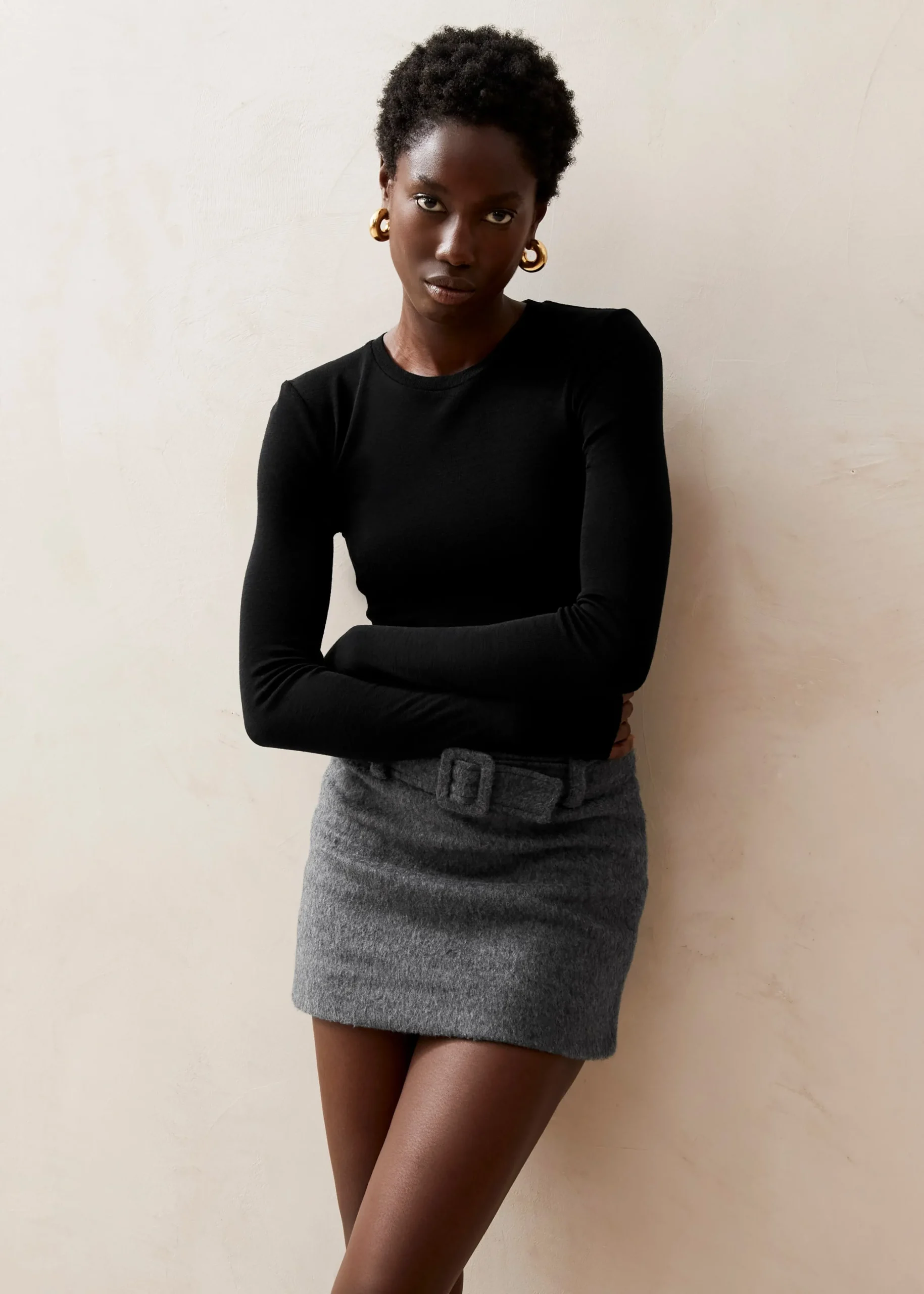 Liv - Falda De Lana Gris