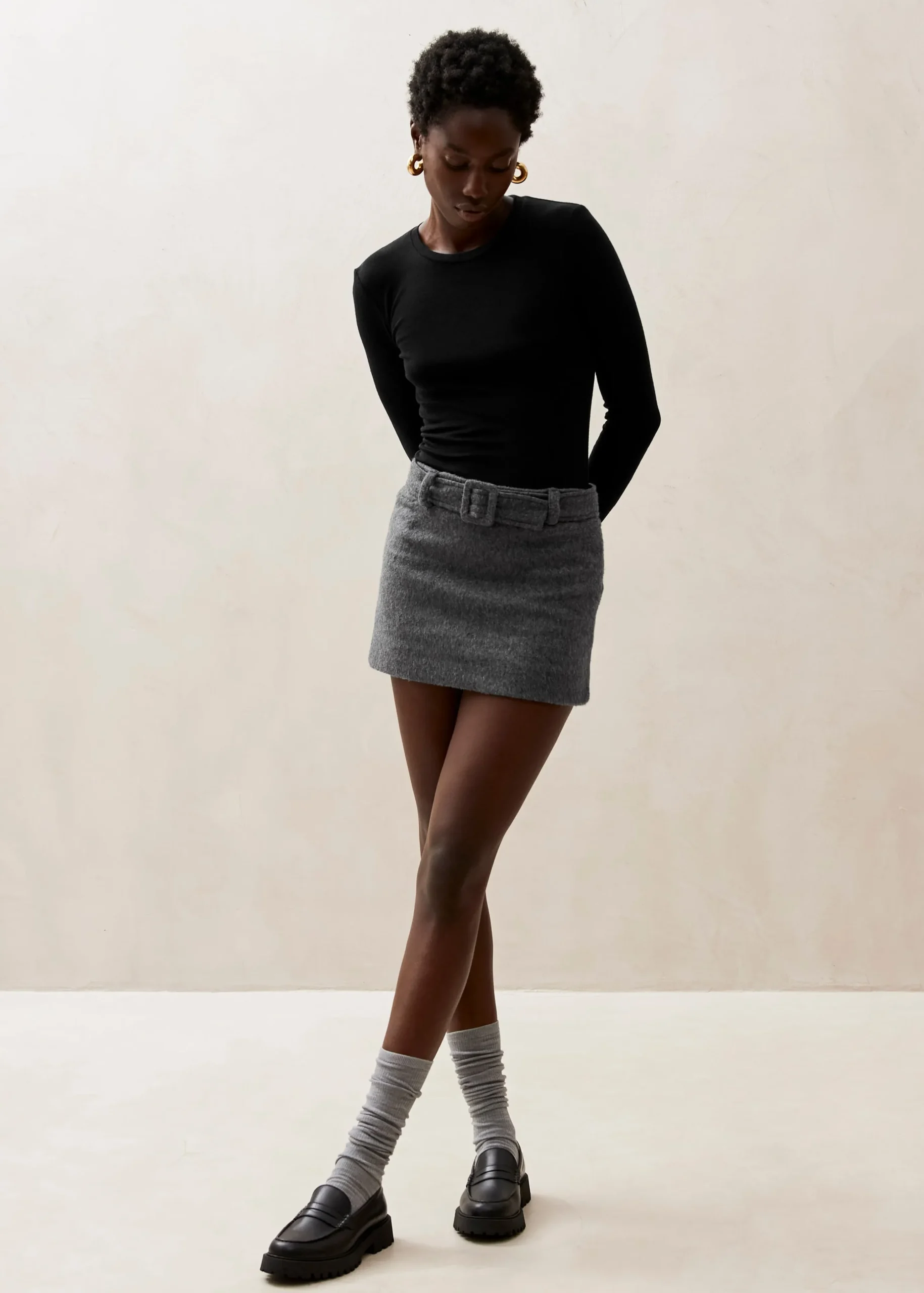 Liv - Falda De Lana Gris