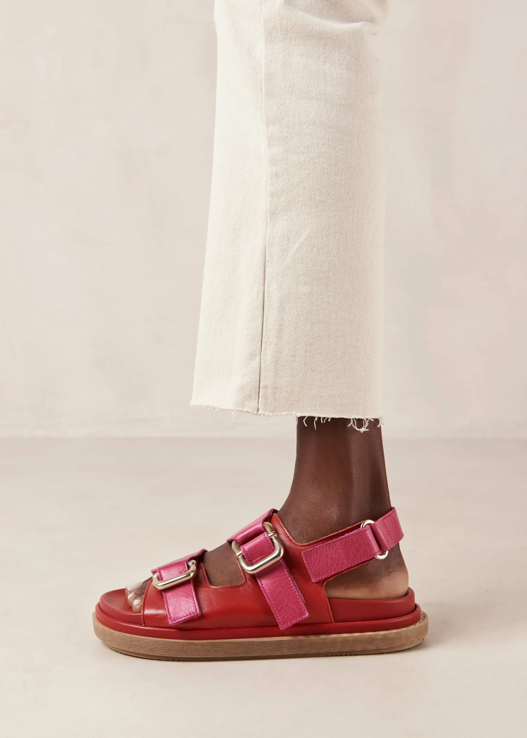 Lorena - Sandalias Negras De Cuero Vegano