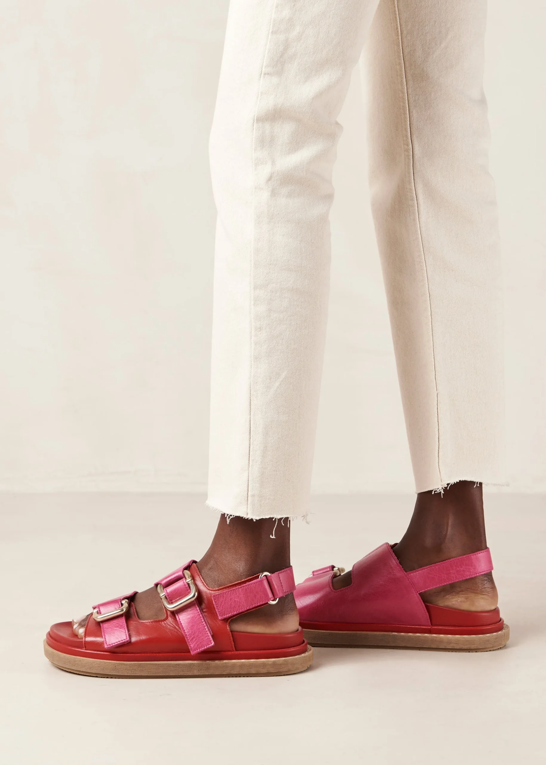 Lorena - Sandalias Negras De Cuero Vegano