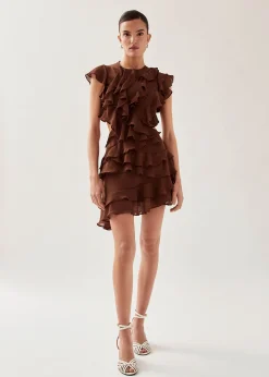 Lorette Vestido Mini Marrón