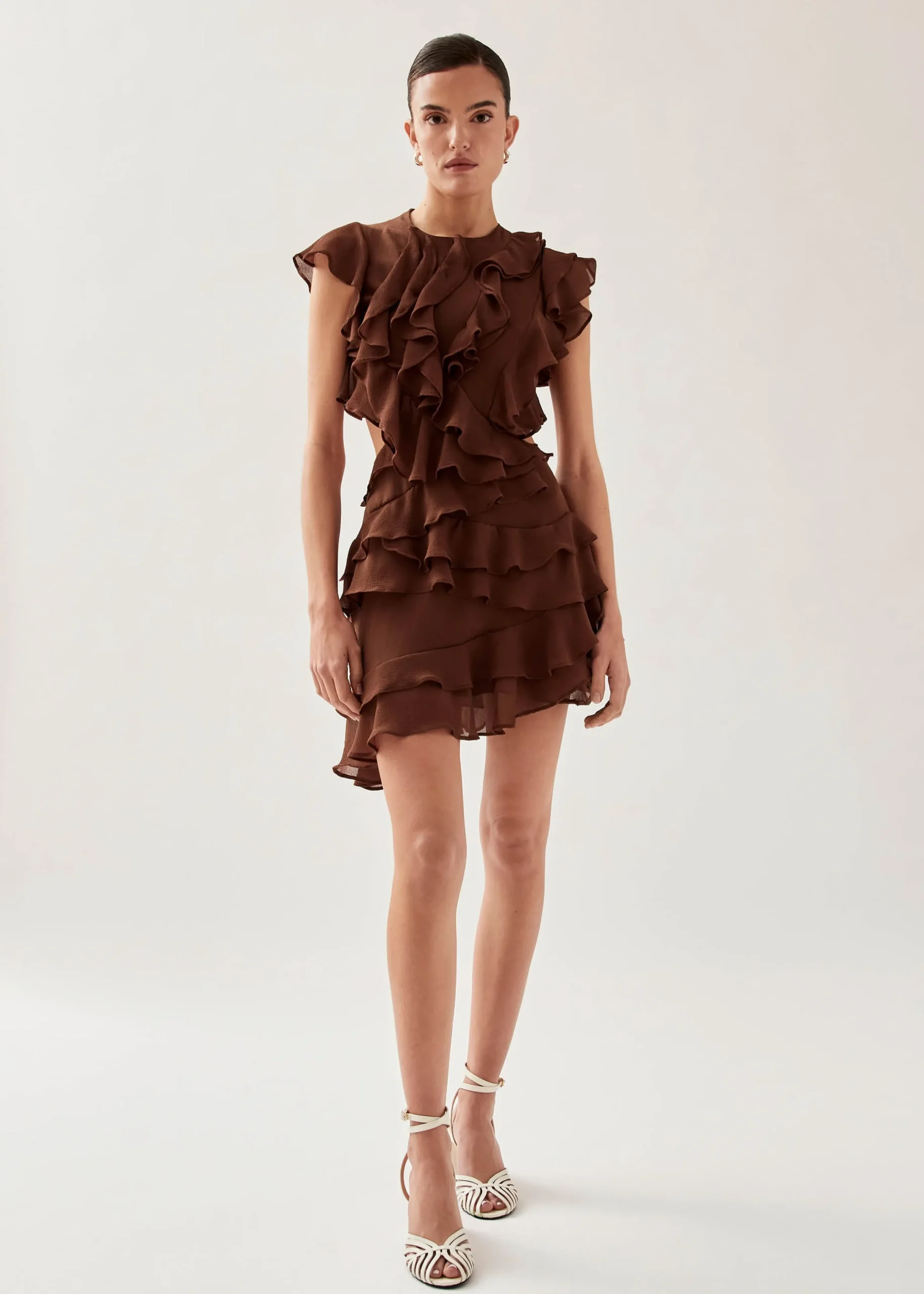 Lorette Vestido Mini Marrón