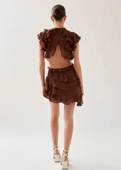 Lorette Vestido Mini Marrón