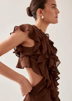 Lorette Vestido Mini Marrón