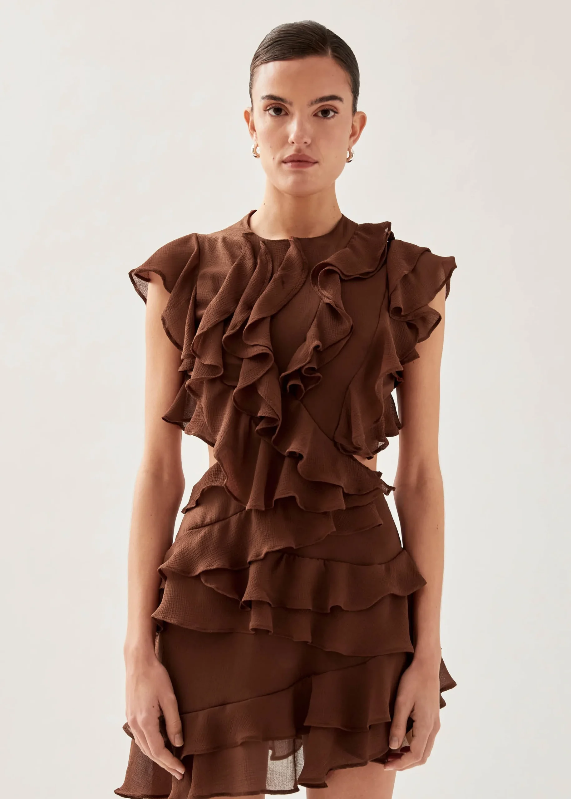 Lorette Vestido Mini Marrón
