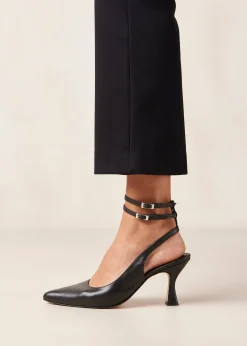 Louise - Tacones Negros De Piel