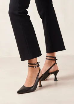 Louise - Tacones Negros De Piel