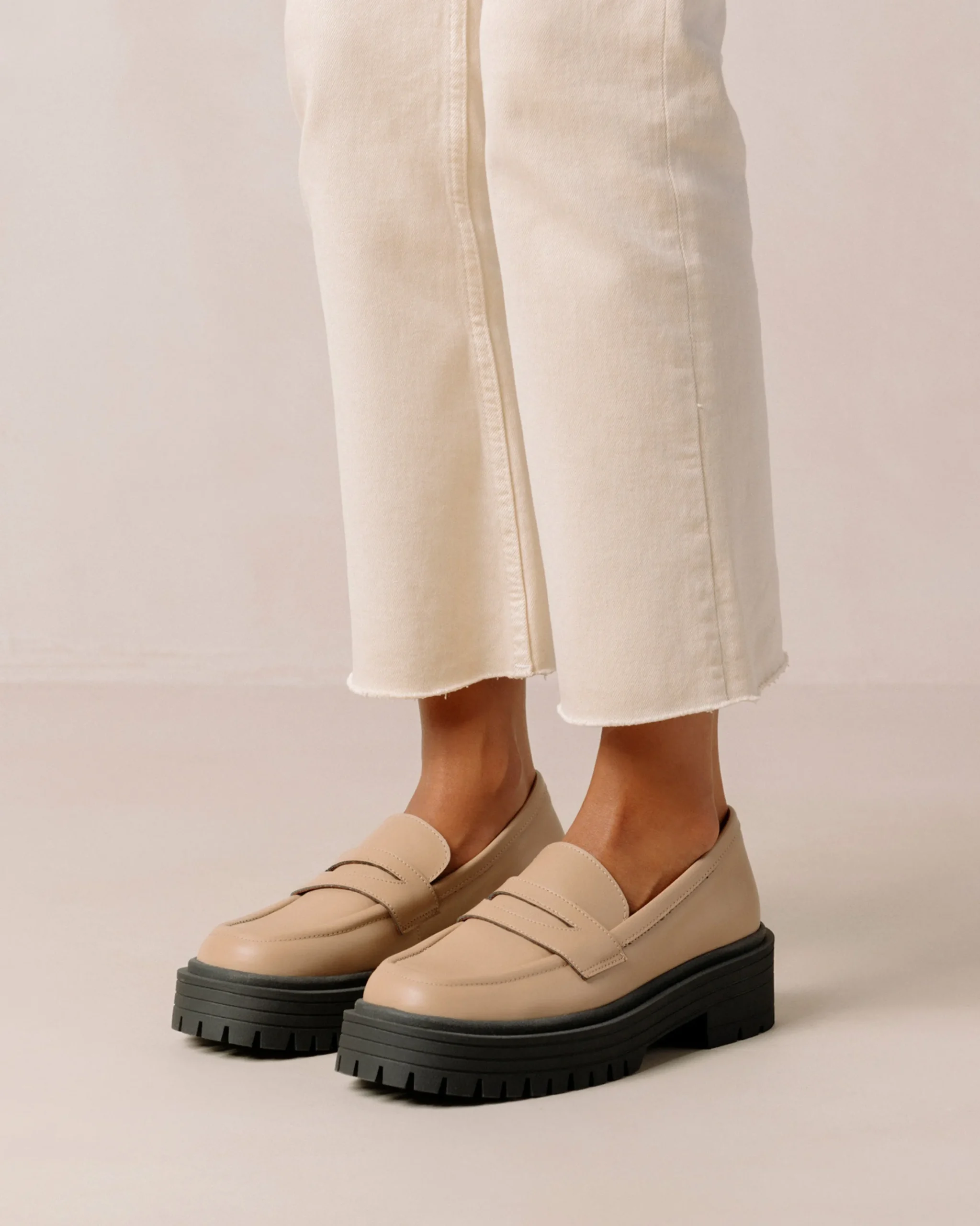 Mask - Mocasín Beige De Piel Vegana