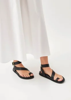 Maui Sandalias De Cuero Negro