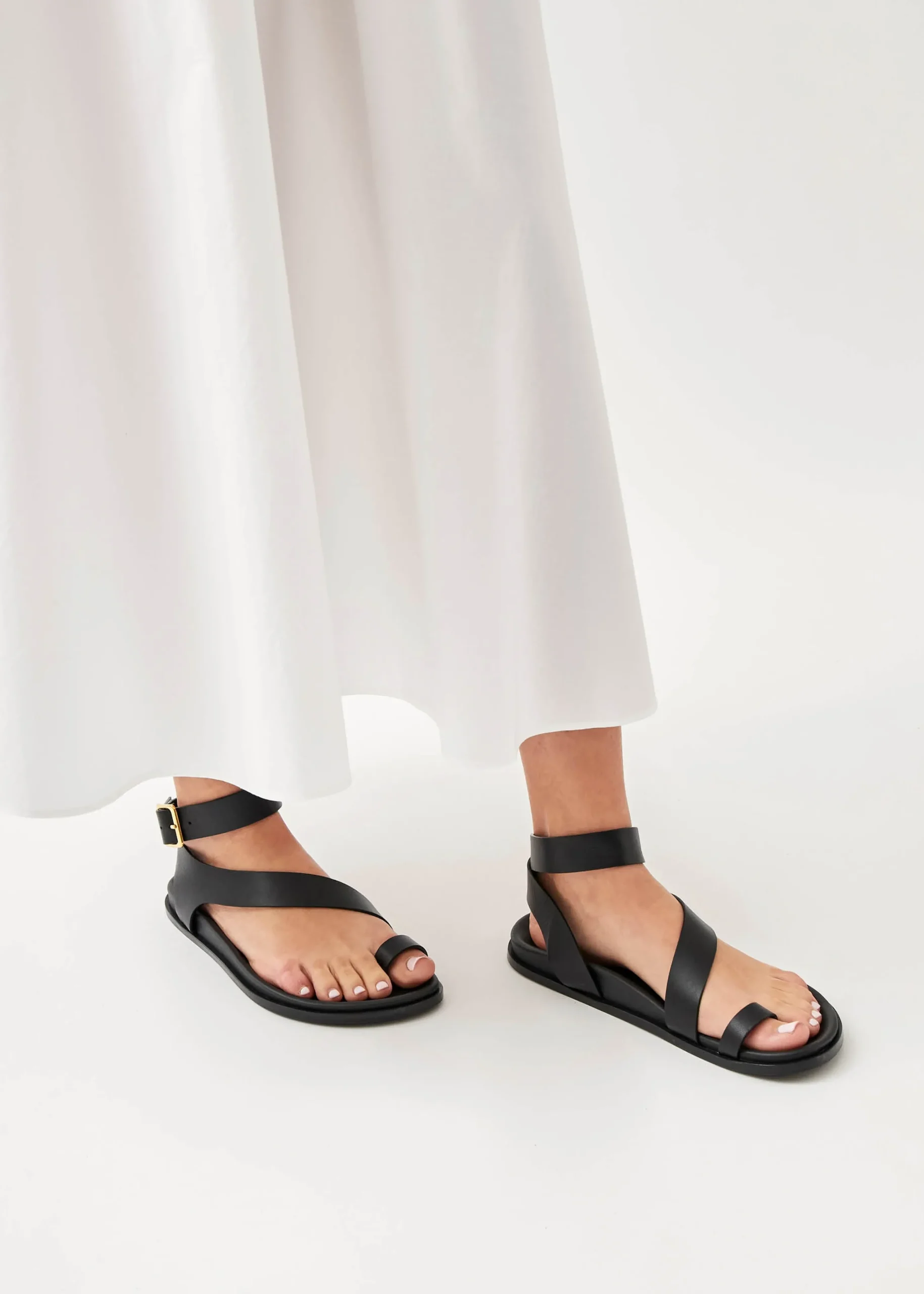Maui Sandalias De Cuero Negro