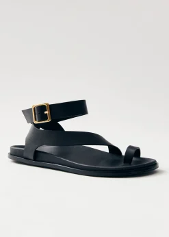 Maui Sandalias De Cuero Negro