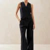 Megan - Pantalones De Raya Diplomática En Azul Marino